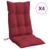 Cojines de silla con respaldo alto 4 uds tela Oxford rojo tinto 2