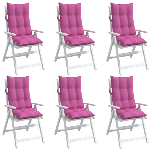Cojines para silla con respaldo alto 6 uds tela Oxford rosa M 3