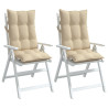 Cojines de silla con respaldo alto 2 uds tela Oxford beige 3