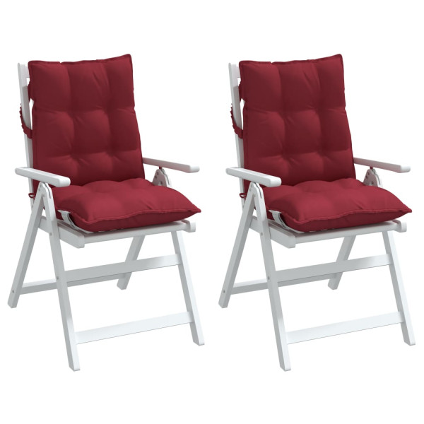 Cojines para silla respaldo bajo 2 uds tela Oxford rojo tinto M 3