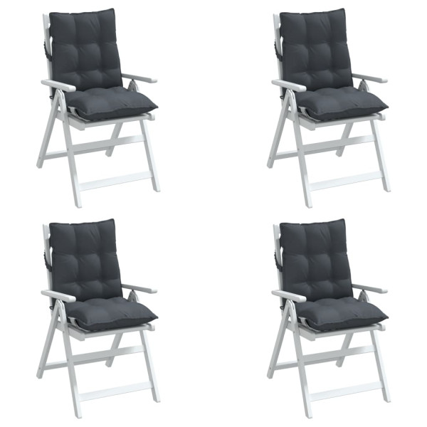 Cojines de silla respaldo bajo 4 uds tela Oxford gris antracita M 3