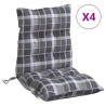 Cojines para silla respaldo bajo 4 uds tela Oxford cuadros gris 2