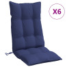 Cojines para silla respaldo alto 6 uds tela Oxford azul marino 2