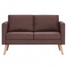 Sofá de 2 plazas de tela marrón 4