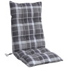 Cojines para silla respaldo alto 4 uds tela Oxford cuadros gris 4