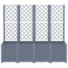 Vaso/floreira de jardim c/ treliça 160x40x140 cm PP cinzento azul 3