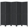 Biombo separador de 5 paneles madera maciza Paulownia negro 4