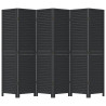 Biombo separador de 6 paneles madera maciza Paulownia negro 4