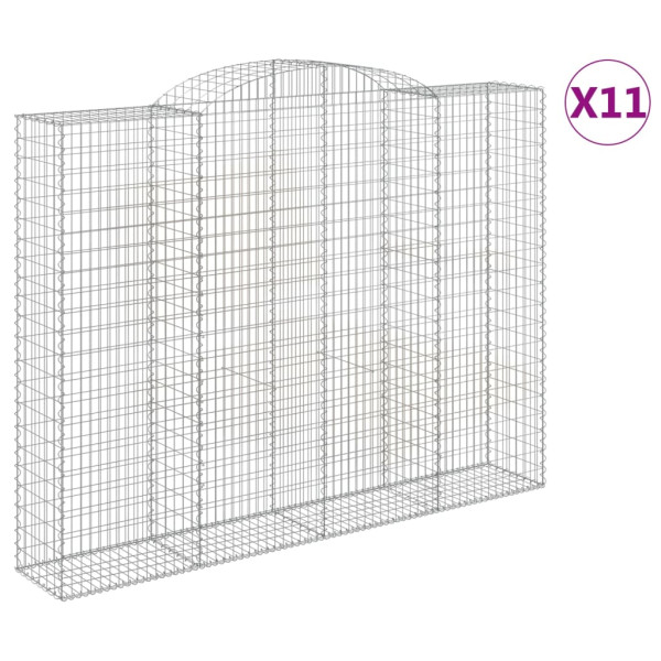 Cestos gabião arqueados 11 pcs 300x50x220/240 ferro galvanizado M 2