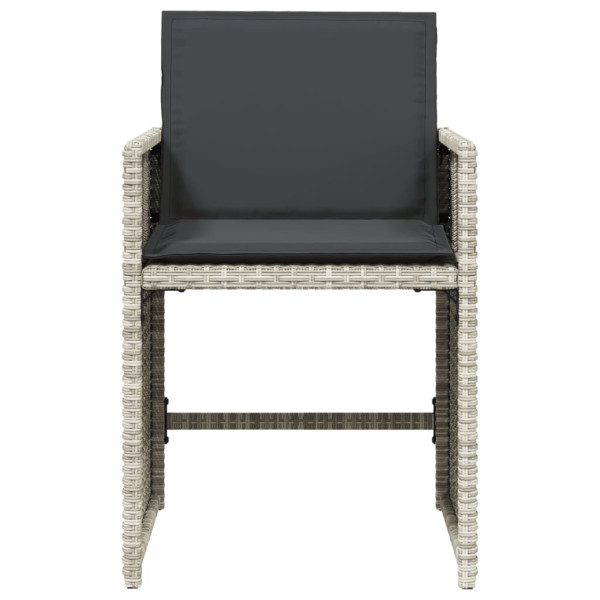 Sillones de jardín con cojines 4 uds ratán sintético gris claro M 5