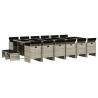Set comedor jardín y cojines 17 pzas ratán sintético gris claro 2