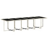 Set comedor jardín y cojines 17 pzas ratán sintético gris claro 4