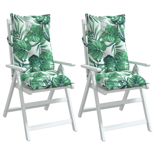 Cojines silla respaldo alto 2 uds tela Oxford estampado hojas M 3