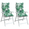 Almofadões p/ cadeira encosto alto 2 pcs tecido oxford folhas 3