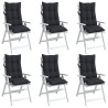 Cojines de silla con respaldo alto 6 uds tela Oxford negro 3