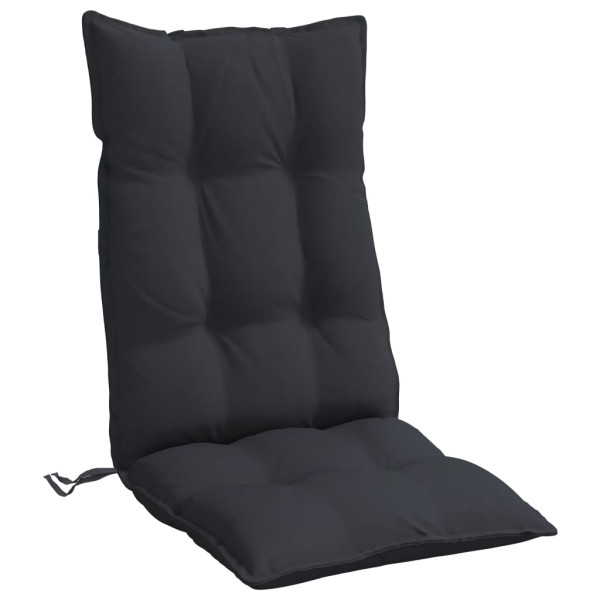 Cojines de silla con respaldo alto 6 uds tela Oxford negro M 4