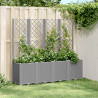 Jardinera con enrejado PP gris claro 160x40x140 cm 1