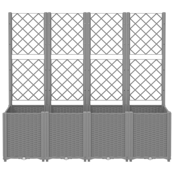 Jardinera con enrejado PP gris claro 160x40x140 cm M 3