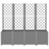 Vaso/floreira jardim c/ treliça 160x40x140 cm PP cinzento-claro 3