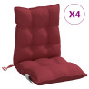 Cojines para silla respaldo bajo 4 uds tela Oxford rojo tinto 2