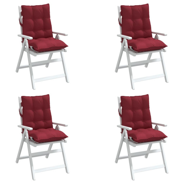 Cojines para silla respaldo bajo 4 uds tela Oxford rojo tinto M 3