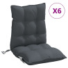 Cojines de silla respaldo bajo 6 uds tela Oxford gris antracita 2