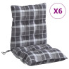 Cojines para silla respaldo bajo 6 uds tela Oxford cuadros gris 2