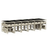 Set comedor jardín y cojines 17 pzas ratán sintético gris claro 3