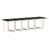 Set comedor jardín y cojines 17 pzas ratán sintético gris claro 4