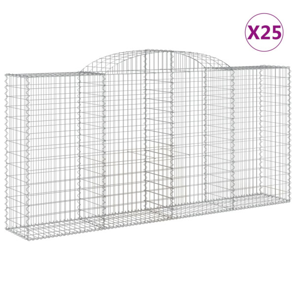 Cestos gabião arqueados 25 pcs 300x50x140/160 ferro galvanizado M 2