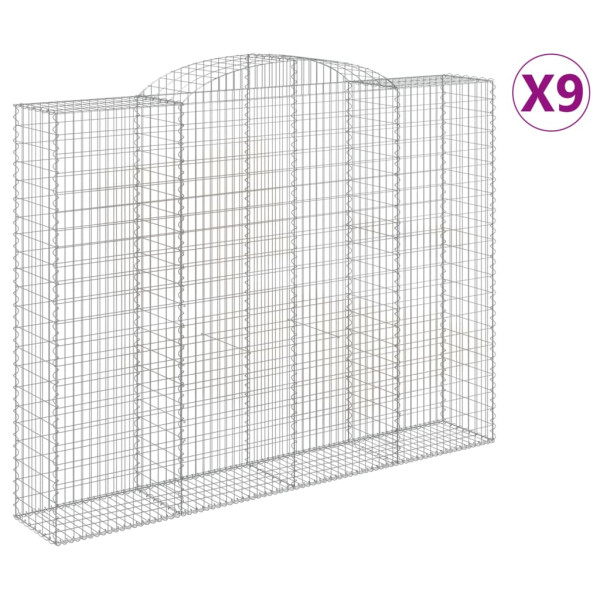 Cestos gabião arqueados 9pcs 300x50x220/240cm ferro galvanizado M 2