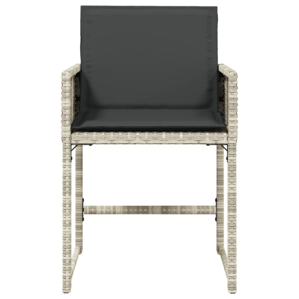 Sillones de jardín con cojines 4 uds ratán sintético gris claro M 5