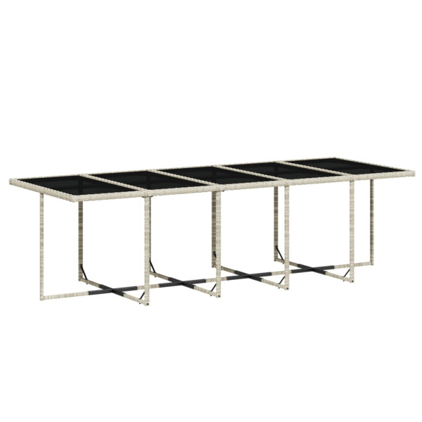 15 pcs conj. jantar jardim c/ almofadões vime PE cinzento-claro M 4