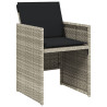 13 pcs conj. jantar jardim c/ almofadões vime PE cinzento-claro 5
