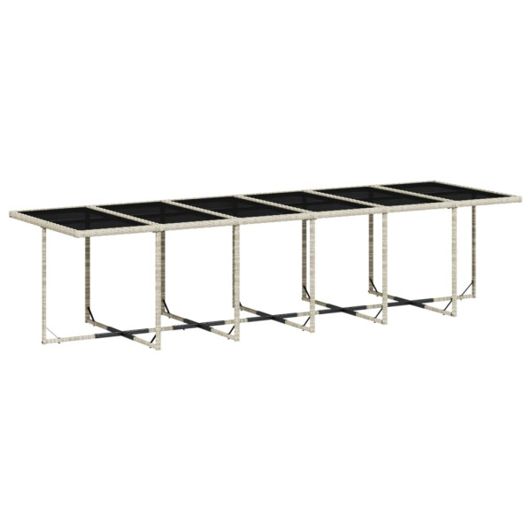 Set comedor jardín y cojines 17 pzas ratán sintético gris claro M 3