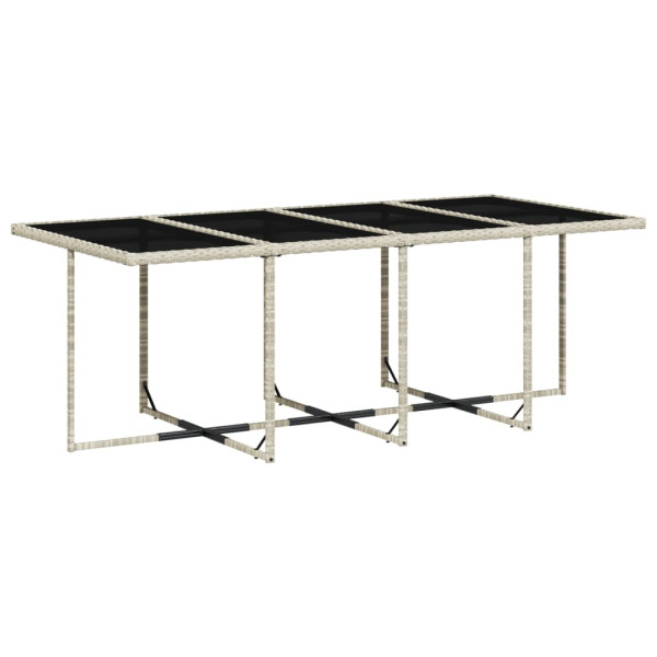 13 pcs conj. jantar jardim c/ almofadões vime PE cinzento-claro M 4