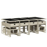 Set comedor jardín y cojines 13 pzas ratán sintético gris claro 3