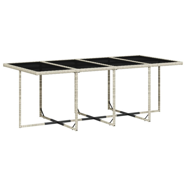 13 pcs conj. jantar jardim c/ almofadões vime PE cinzento-claro M 4