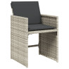 Set comedor jardín 7 pzas y cojines ratán sintético gris claro 5
