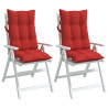 Cojines de silla con respaldo alto 2 uds tela Oxford rojo 3