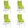 Cojines de silla respaldo alto 4 uds tela Oxford verde brillo 3