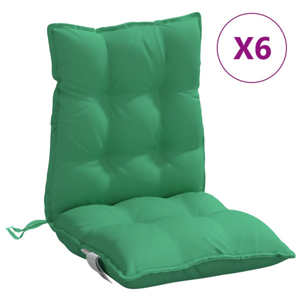 Cojines para silla con respaldo bajo 6 uds tela Oxford verde M 2