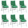 Cojines para silla con respaldo bajo 6 uds tela Oxford verde 3