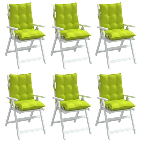 Cojines para silla respaldo bajo 6 uds tela Oxford verde brillo M 3