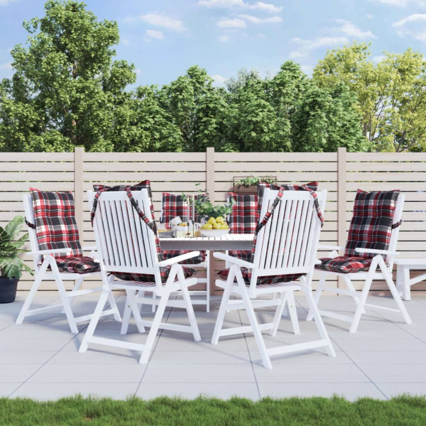 Cojines para silla respaldo alto 6 uds tela Oxford cuadros rojo D