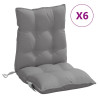 Cojines para silla con respaldo bajo 6 uds tela Oxford gris 2