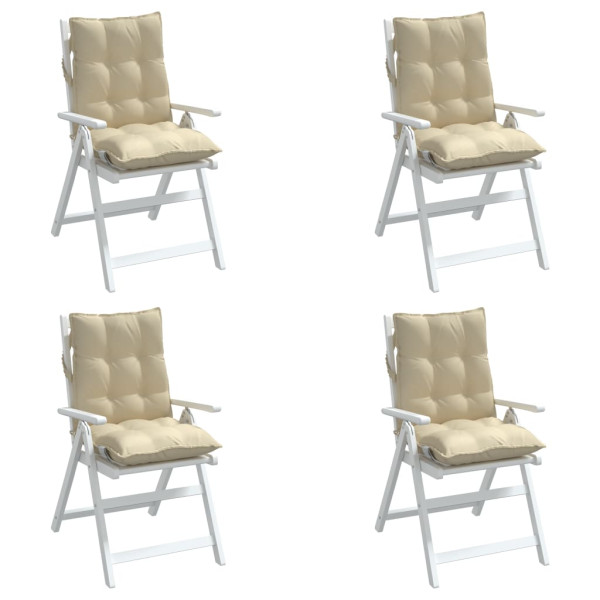 Cojines para silla con respaldo bajo 4 uds tela Oxford beige M 3