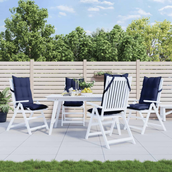 Cojines para silla respaldo alto 4 uds tela Oxford azul marino D