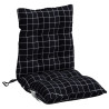 Cojines de silla respaldo bajo 2 uds tela Oxford cuadros negro 4