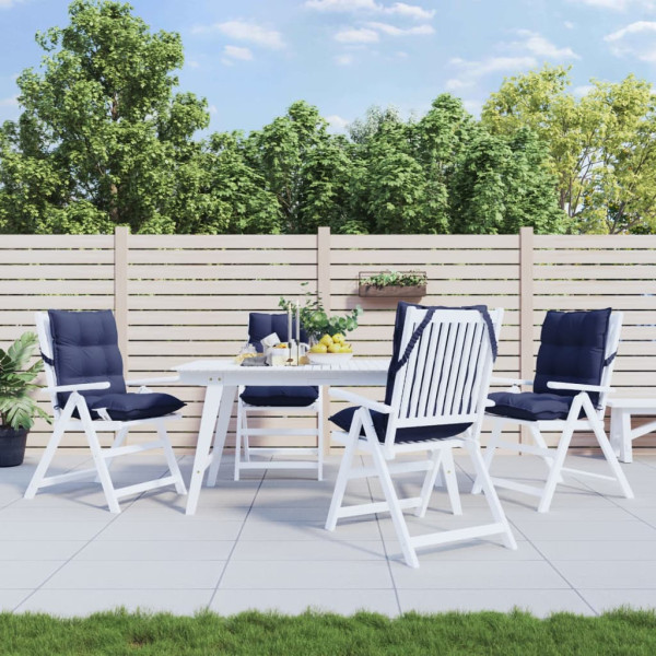 Cojines para silla respaldo bajo 4 uds tela Oxford azul marino D